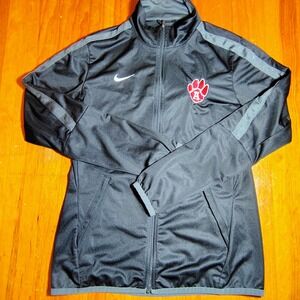Nike Track Jacket Full Zip Black Paw Print Athletic‎ Training Womens